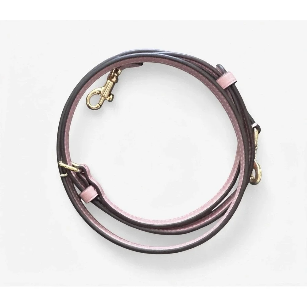 Coach Pink Leather Adjustable Shoulder Crossbody Handbag Strap Gold Hardware